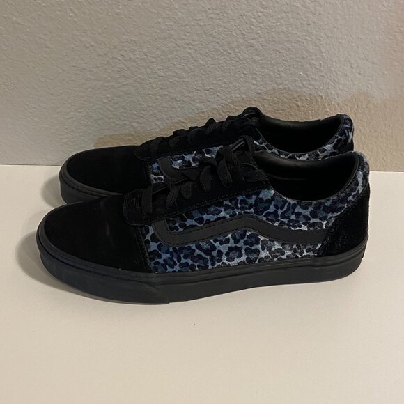 Vans Black and Blue Leopard Print Sneakers - Picture 2 of 10
